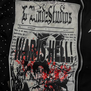 Custom Heavyweight <b>Zip</b>-<b>Up</b> <b>Hoodie</b> <b>Cropped</b> Embroidery Patchwork New Style 3D Featuring Rhinestone hoodies men, men's hoodies - Product Image 3