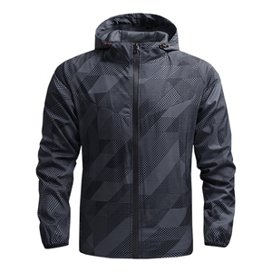 Wholesale Top High Quality <b>Men's</b> Spring and Autumn <b>Thin</b> Casual <b>Jacket</b> Windbreaker Outdoor Sports Hooded <b>Jacket</b> for <b>Men</b> Women - Product Image 6
