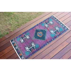 1.6x3.8 ft Turkish Rug, Rug, <b>Red</b> Southwestern Rug <b>Wool</b> - Product Image 2