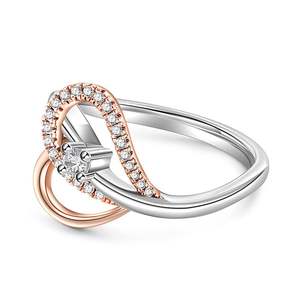 Anillo Jeulia de Plata de Ley Bicolor con Corazón Infinito e Incrustaciones de Circonita - Product Image 2