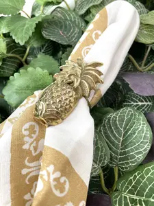 Servilleteros de oro de lujo de latón hechos a mano de la mejor calidad, nuevo servilletero de piña para bodas, restaurantes, precio al por mayor - Product Image 3