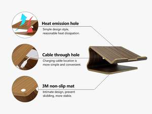ขาตั้งแล็ปท็อปไม้ระบายความร้อนที่วางคอมพิวเตอร์โน๊ตบุ๊คหม้อน้ำขาตั้งคอมพิวเตอร์ตามหลักสรีรศาสตร์สำหรับโต๊ะ - Product Image 2