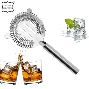 Colador de cóctel moderno y elegante de acero inoxidable con mango Barra sostenible y herramienta de accesorios para vino - Product Image 4
