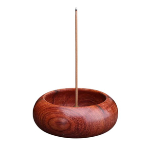 Porte-encens en bois naturel de style bol, décoration de table, parfum d'intérieur, porte-encens vintage, brûleur d'encens - Product Image 4