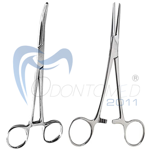 Odontomed2011 Ensemble de 2 pinces hémostatiques en acier inoxydable, courbées et droites, certifiées CE, instruments chirurgicaux pour infirmières et artisanat - Product Image 4