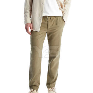 Jogging décontracté pour hommes de haute qualité 100% coton teint en couleur unie motif droit taille moyenne style avant plat avec option multicolore - Product Image 5