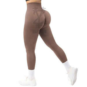 2023 pantalons de Yoga sans couture taille haute pour femmes Leggings serrés en tissu doux respirant et taille haute avec motif solide - Product Image 1