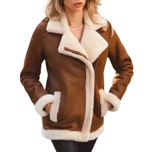 Chaqueta de piel de cuero de Invierno para mujer Abrigos de moda casual para mujer de último diseño - Product Image 1