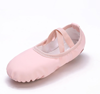 BAIFA Zapatos de Baile Profesionales Cómodos y Elásticos de Cuero Genuino con Suela Partida para Mujer, Forro de Lona, Color y Logotipo Personalizables