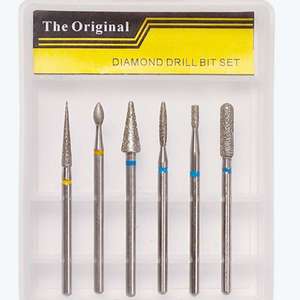 6-Piece <b>Diamond</b> Nail <b>Drill</b> Bit Set for Cuticle Gel & Acrylic Nails - Product Image 3