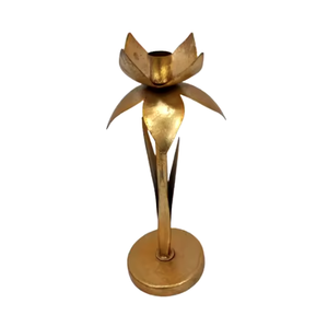 Grande fleur sur le dessus bougeoirs en métal au prix de gros meilleure arrivée à bas prix pour l'éclairage de la décoration - Product Image 1