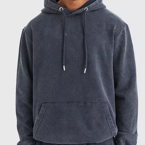 Sudadera con Capucha para Hombre al por Mayor, Estilo Urbano, 500 GSM, Algodón Grueso, Diseño Lavado Ácido, Bordado de Invierno, Tallas Personalizadas - Product Image 1