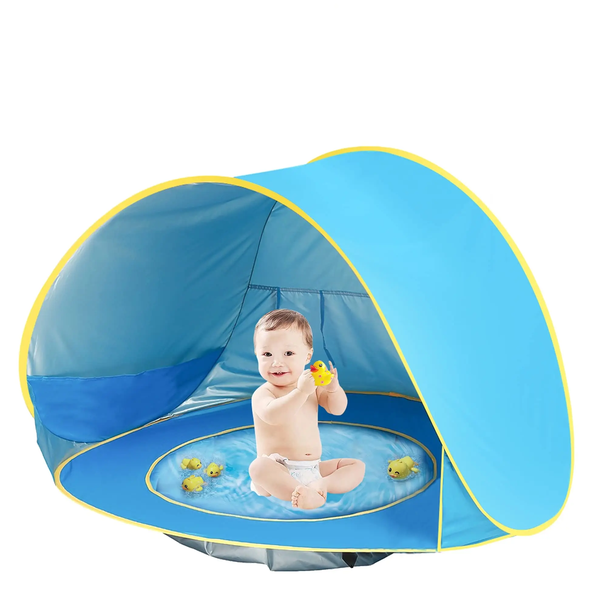 Produttore stampato personalizzato ez facile parasole istantaneo tenda da campeggio all'aperto protezione uv bambini pop-up tenda da spiaggia