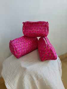 Set Of 3 Cotton Quilted Makeup <b>Bag</b> & Organizer Cotton <b>Toiletry</b> Case <b>Travel</b> <b>Bag</b> floral Print Makeup <b>Bag</b> <b>Toiletries</b> Organizer <b>Bag</b> - Product Image 3