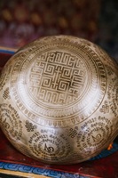 Bol chantant tibétain plaqué à la main antique 7 Chakra guérison méditation Yoga bol sonore grand bouddha en laiton