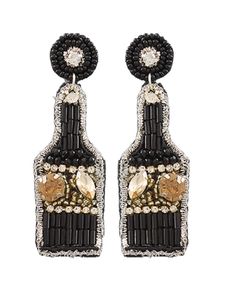 Pendientes de gota con cuentas hechos a mano para mujeres y niñas, joyería bordada para ropa de fiesta en la India - Product Image 5