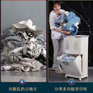 2023 New Design <b>Product</b> Baskets Bathroom Organizer Storage Holders & Racks Rolling <b>Plastic</b> Laundry Storage Basket - Product Image 4