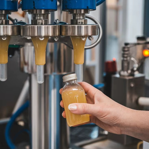 Máquina de llenado de cerveza de aceite de jugo automática eléctrica para tubos de tarros de botellas con garantía de 1 año; Núcleo de bomba PLC para bebidas y agua - Product Image 1