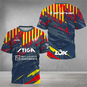 Camiseta Deportiva Unisex de Verano para Fútbol y Tenis, con Estampado por Transferencia Térmica, Tallas Grandes, Informal, de Secado Rápido y Transpirable, de Manga Corta - Product Image 5