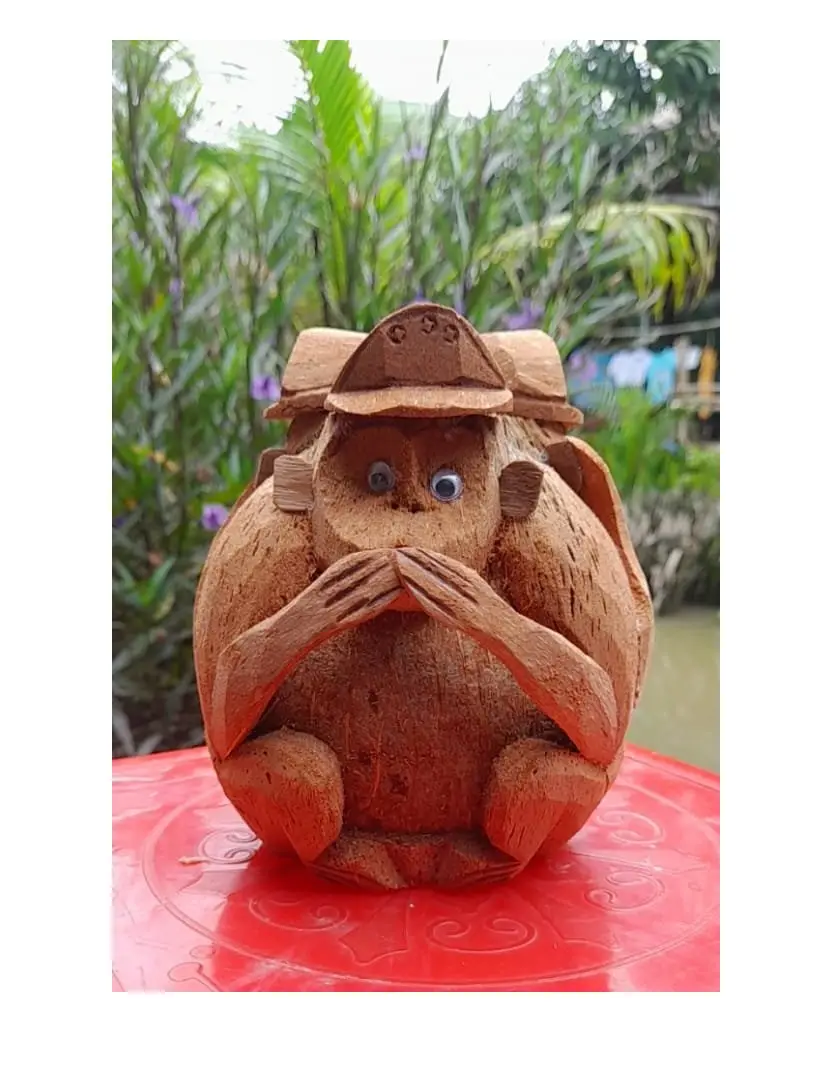 Gesneden Kokosnoot Ambachten Voor Decoratie Handgemaakte Kokosnoot Aap Beste Geschenken Coco Shell Dieren