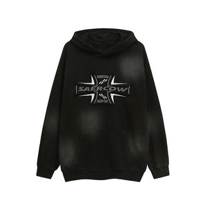 Sweat à capuche à épaules tombantes, poids lourd, 500 g/m², 600 g/m², haute qualité, appliqué personnalisé, broderie délavée - Product Image 2