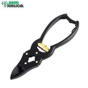 HASNI SURGICAL Pince à ongles mycosés double action noire avec ressort doré Instruments de dermatologie pour usage clinique - Product Image 2