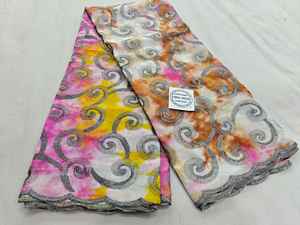 Tela de Algodón Peinado de Alta Calidad, Transpirable, Bordada, Tradicional, Multicolor, Thoub Lafaya Sudanés para Mujer - Product Image 2