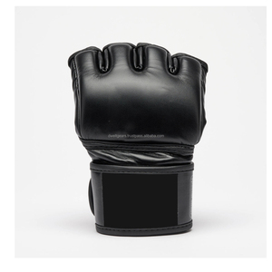 Premium Leather MMA Boxing Gloves Custom Made Breathable Non-Slip Adjustable Wrist Strap Half Finger/Fingerless Gloves - Product Image 3