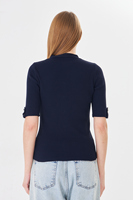 Cárdigan Elegante de Manga Corta para Mujer, Cómodo, Transpirable, de Punto Acanalado, Corte Ajustado, con Botones, Top de Punto para Verano, Estilo Moderno para Damas