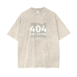 Camiseta de hombre lavada con ácido de algodón 100% con logotipo personalizado | Camiseta de hombro caído de gran tamaño de peso pesado con serigrafía - Product Image 3