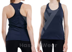 Nueva edición de la mujer Racerback Stringer chaleco Yoga Wear Tank Top ropa deportiva de secado rápido con logotipo frontal personalizable - Product Image 5