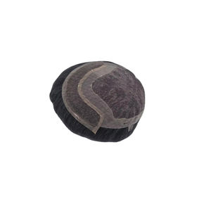 วิกผมผู้ชายแบบผูกเชือกด้านหน้า ทำจากผมแท้ชนิดอินเดียเรมี่ ยี่ห้อ Taz Hair จากบังกลาเทศ แบบลอนลึก  แบบเส้นเดี่ยว  ผสมผมสีเทา 50% - Product Image 2