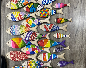 Figurine de poisson en bois en gros-Décoration en bois artisanale unique - Product Image 2