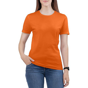 Summer New Style Solid Color T-shirt Versatile et Casual Half-Sleeved Crocheted 100% Cotton Digital Printing ladies T shirts - Product Image 5