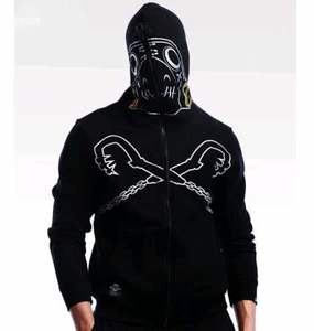 Jersey estampado ODM personalizado de fábrica, sudadera con capucha y cremallera de cara completa, diseño de desplazamiento cruzado de alta calidad para el invierno - Product Image 3