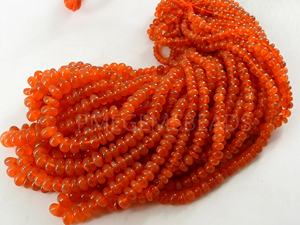 Cornaline lisse Rondelle perle 16 pouces brin 4-7MM environ pour la fabrication de bijoux grossiste fournitures nouveauté - Product Image 5