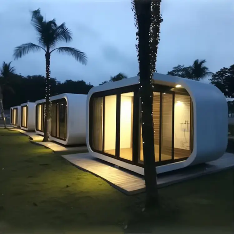 2024 vente chaude Apple Cabin Maison en conteneur mobile pour bureau à domicile Utilisation d'hôtel Maisons préfabriquées flexibles sur mesure