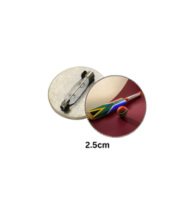 Broche de metal pintado con insignia de críquet sudafricano, accesorio de moda para ropa y bolsos, regalo novedoso, recuerdo nacional - Product Image 5