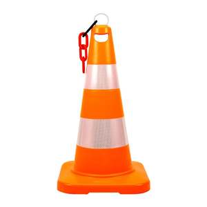 Cône de signalisation routière en PVC de 50 cm, réfléchissant, produits d'avertissement routier - Product Image 3