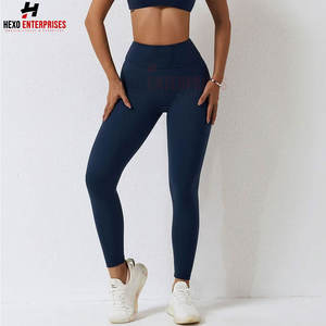 Vêtements de sport taille haute pour femmes Leggings d'entraînement de gymnastique Pantalons froissés sans couture de qualité en gros Leggings d'entraînement - Product Image 6