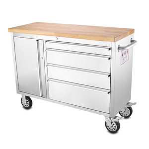 Caja de Herramientas de Acero Inoxidable al por Mayor de 48 Pulgadas <span class=keywords><strong>con</strong></span> 4 <span class=keywords><strong>Cajones</strong></span> y 1 Puerta <span class=keywords><strong>para</strong></span> Almacenamiento en Garaje - Product Image 2