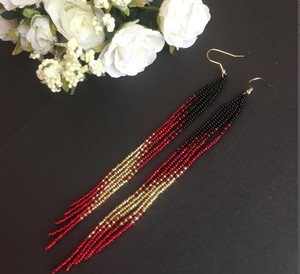 Boucles d'oreilles à franges de qualité supérieure, boucles d'oreilles bohèmes, boucles d'oreilles en perles de rocaille, boucles d'oreilles faites à la main - Product Image 2