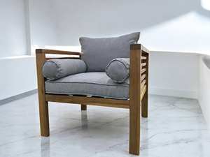 Luxury Eco-Friendly Modern Design Outdoor Wood Patio Furniture Set Waterproof <b>Cushions</b> for Gardens Apartments Poolside Areas - Product Image 4