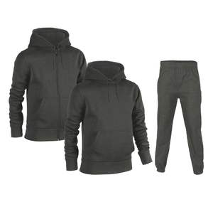 Conjunto de dos piezas de algodón 100% para hombre, chándal personalizado con patrón sólido para gimnasio, entrenamiento deportivo al aire libre, para trotar - Product Image 1