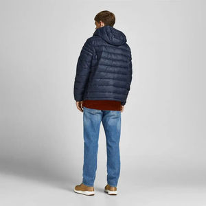 La mejor chaqueta acolchada de alta calidad de estilo callejero a la moda para hombre, chaqueta de invierno personalizable de diseño liso completo con cuello levantado - Product Image 2