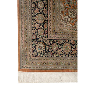Tapis en soie noué à la main Gulmarg, grand format, motif médaillon rouge-orange, puzzle rectangulaire pour la maison, Pae-6458, pour couloir et salon - Product Image 4