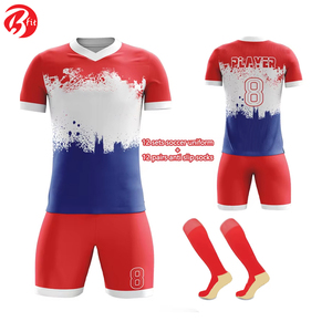 Manches courtes nouveau 100% Polyester France maillots de Football entraînement par équipe transfert de chaleur maillot de football ensembles d'uniformes de Football - Product Image 5