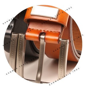 Ceinture de sport pour homme de créateur en cuir de vache composite double couche de qualité avec boucles en cuir d'acier et strass - Product Image 2