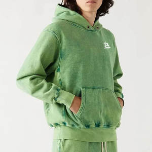 Sweat-shirts pour hommes en coton respirant, vente directe d'usine, lavage à l'acide, logo personnalisé, sweat-shirts en coton lavé à l'acide pour hommes, 2025 - Product Image 4