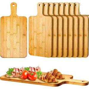 Bandeja de pizza de bambú Huhipro Herramientas con mango de madera adjunto Tamaños sostenibles y antideslizantes 34x15x1,3 cm 44x24x1,3 cm Direct Vietnam - Product Image 4